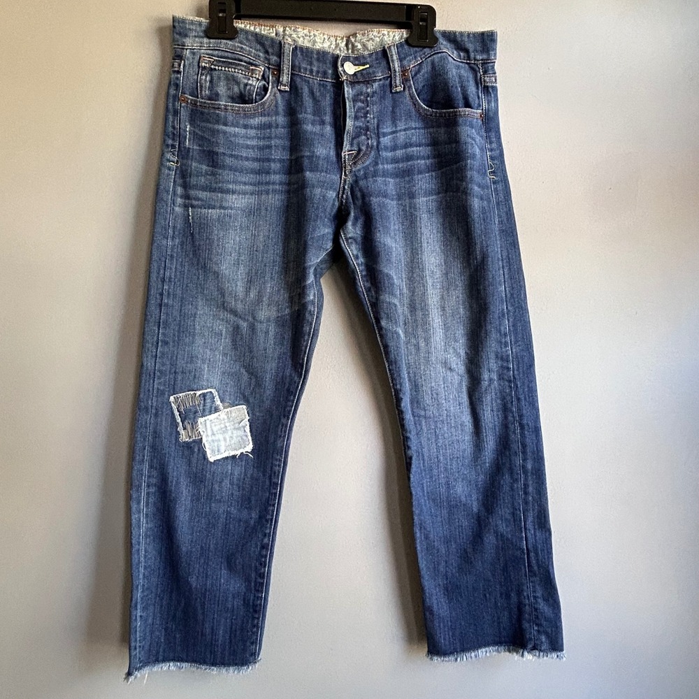 Lucky Brand Sienna Crop Rascal Distressed Patchwork Jeans Blue 8/29 7WD1481